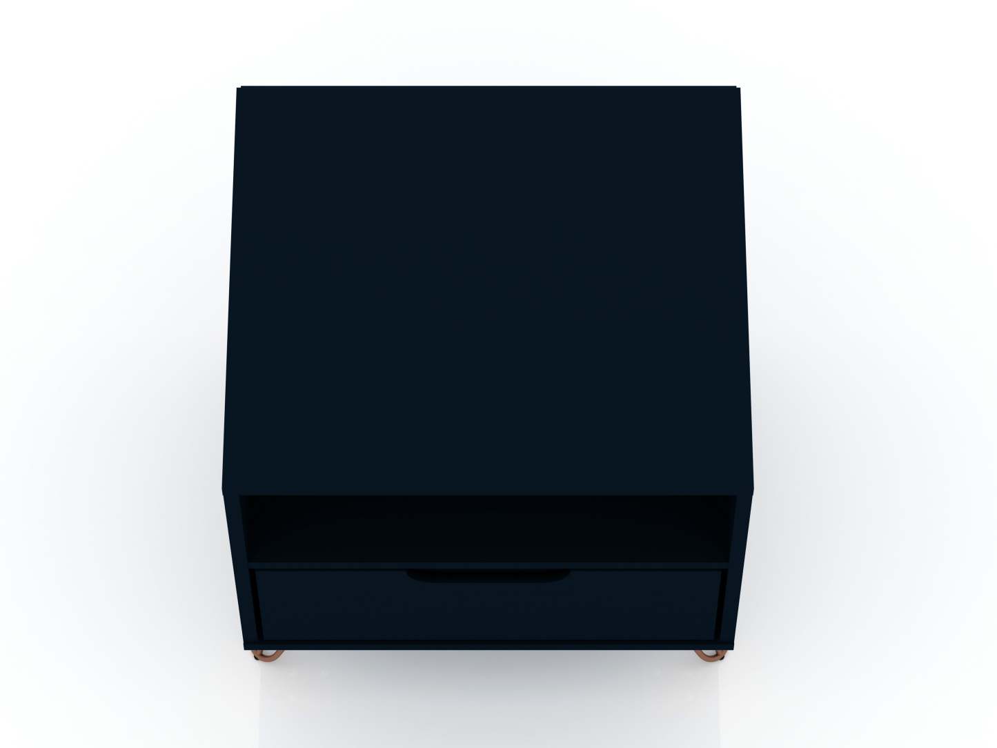 Manhattan Comfort Rockefeller Mid-Century Modern Nightstand with Drawer - Tatiana Midnight Blue|Table de nuit Rockefeller de Manhattan Comfort de style moderne du milieu du 20e siècle avec tiroir - bleu minuit Tatiana