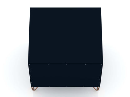 Manhattan Comfort Rockefeller Mid-Century Modern Nightstand with Drawer - Tatiana Midnight Blue|Table de nuit Rockefeller de Manhattan Comfort de style moderne du milieu du 20e siècle avec tiroir - bleu minuit Tatiana