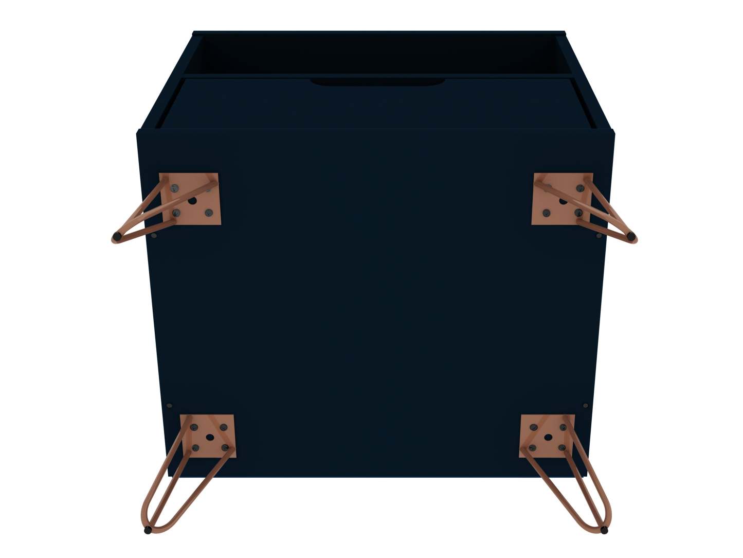 Manhattan Comfort Rockefeller Mid-Century Modern Nightstand with Drawer - Tatiana Midnight Blue|Table de nuit Rockefeller de Manhattan Comfort de style moderne du milieu du 20e siècle avec tiroir - bleu minuit Tatiana