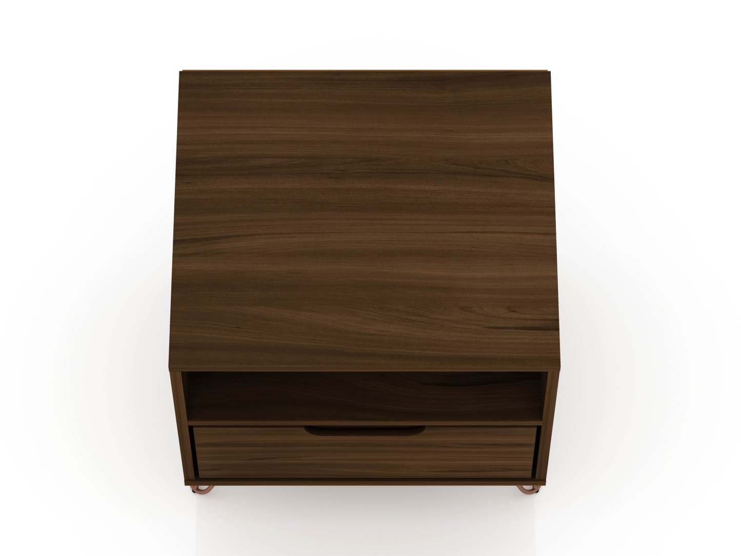 Manhattan Comfort Rockefeller Mid-Century Modern Nightstand with Drawer - Brown|Table de nuit Rockefeller de Manhattan Comfort de style moderne du milieu du 20e siècle avec tiroir - brune