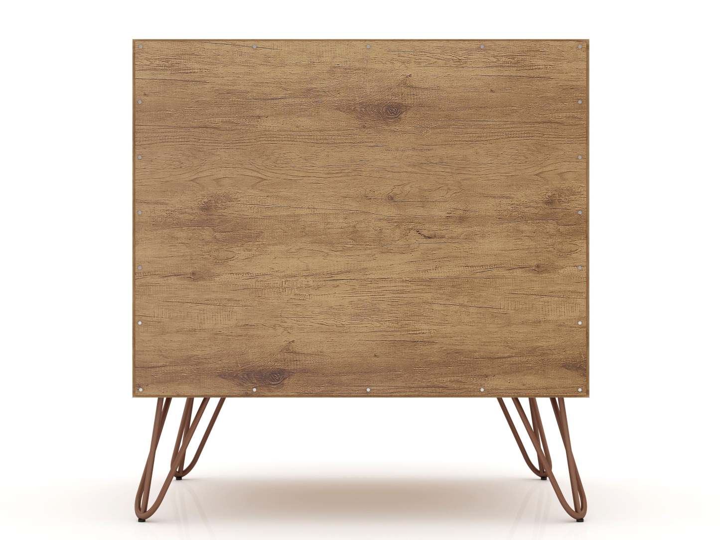 Manhattan Comfort Rockefeller Mid-Century Modern Nightstand with Drawer - Natural &amp; Rose Pink|Table de nuit Rockefeller de Manhattan Comfort de style moderne du milieu du 20e siècle avec tiroir - naturelle et rose