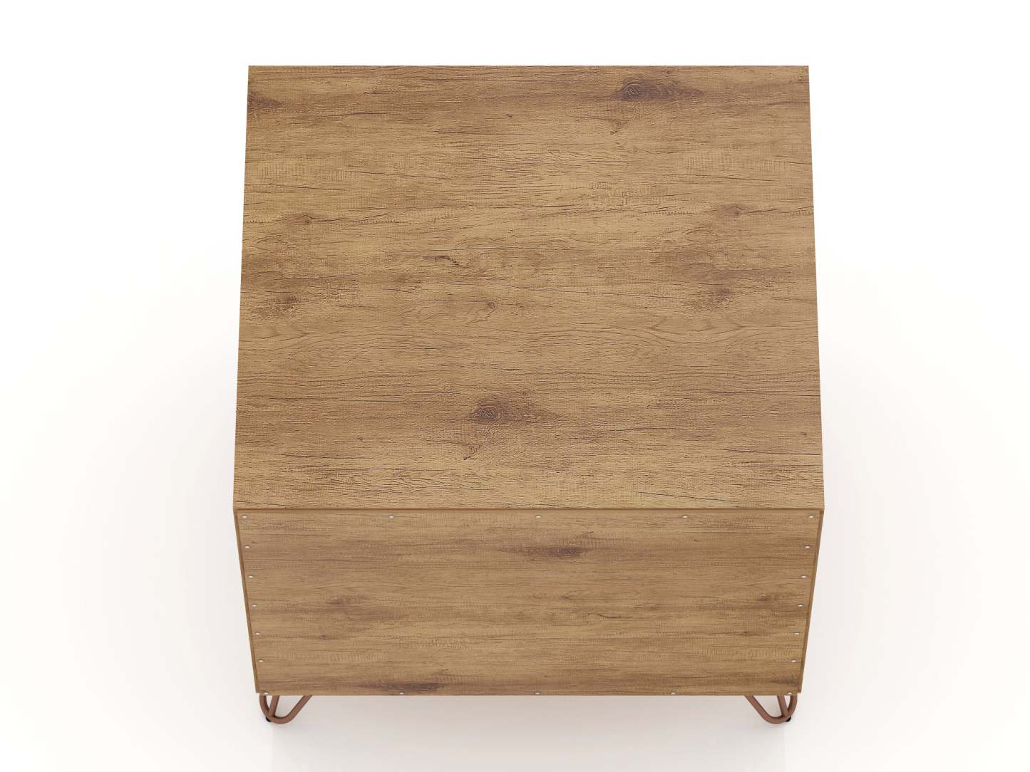 Manhattan Comfort Rockefeller Mid-Century Modern Nightstand with Drawer - Natural &amp; Textured Grey|Table de nuit Rockefeller de Manhattan Comfort de style moderne du milieu du 20e siècle avec tiroir - naturel et gris texturé