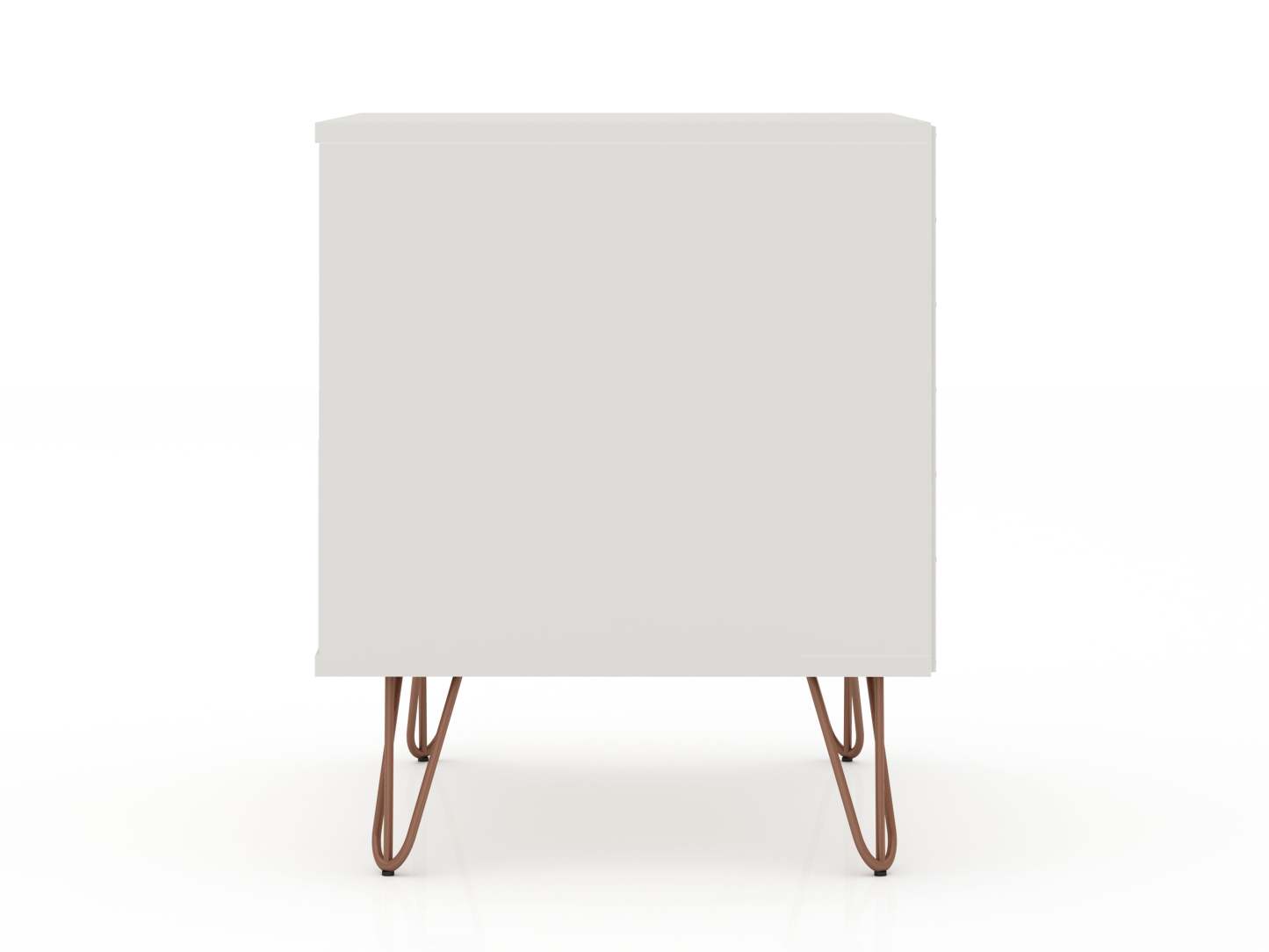 Manhattan Comfort Rockefeller Mid-Century Modern Nightstand with Drawer - Off White|Table de nuit Rockefeller de Manhattan Comfort de style moderne du milieu du 20e siècle avec tiroir - blanc cassé