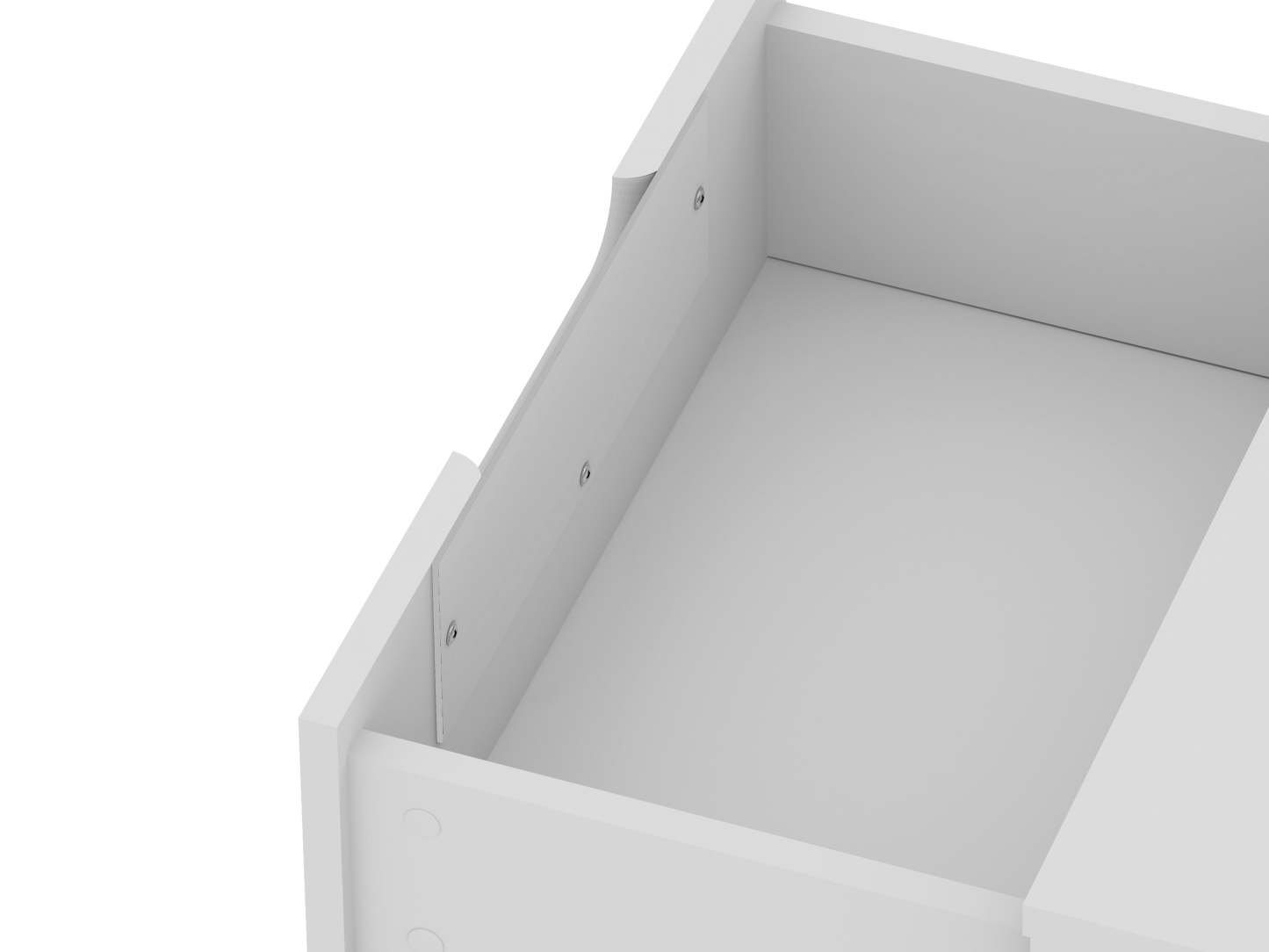 Manhattan Comfort Rockefeller Mid-Century Modern Nightstand with 2 Drawers - White|Table de nuit Rockefeller de Manhattan Comfort de style moderne du milieu du 20e siècle avec 2 tiroirs - blanche