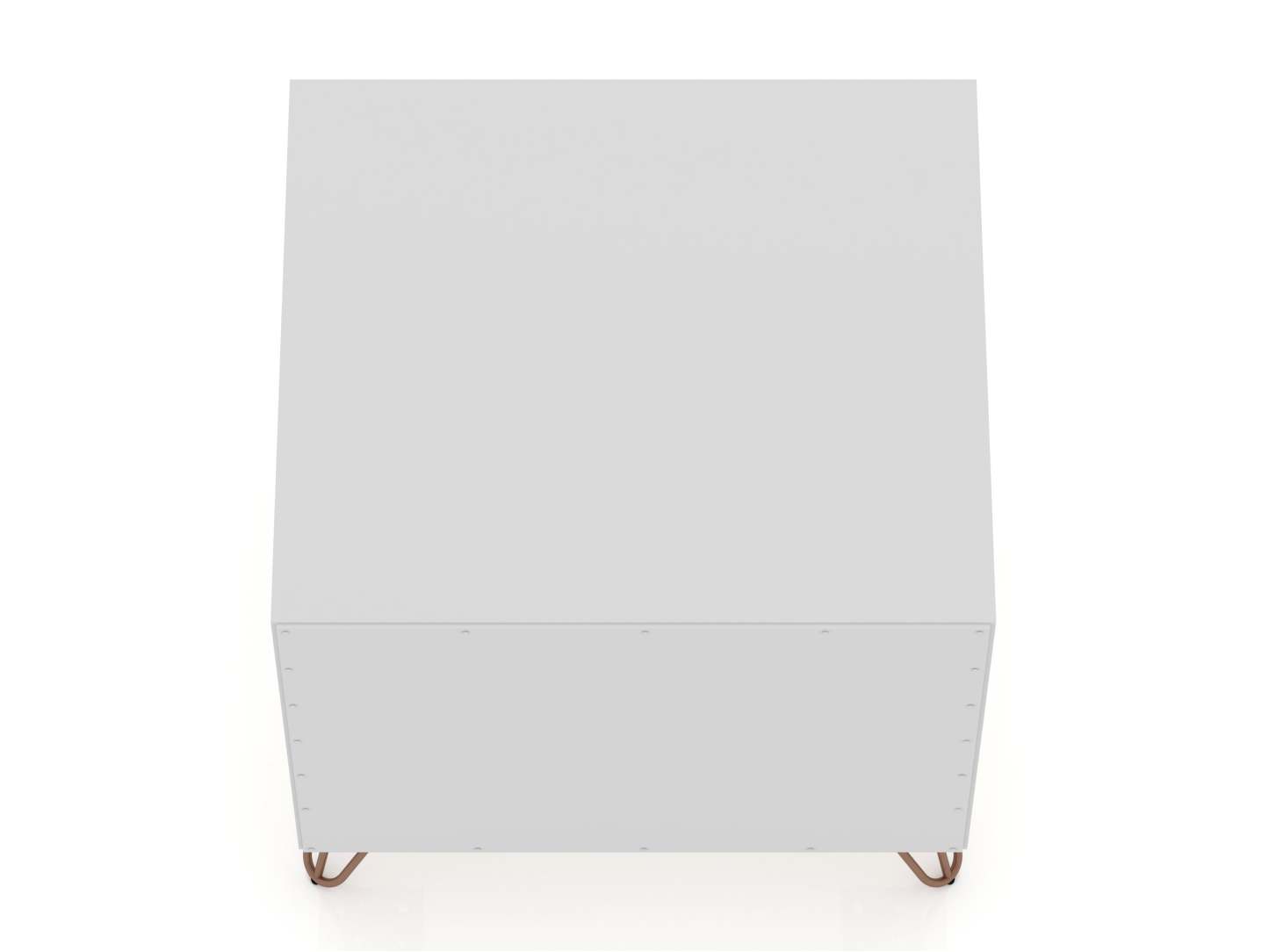 Manhattan Comfort Rockefeller Mid-Century Modern Nightstand with 2 Drawers - White|Table de nuit Rockefeller de Manhattan Comfort de style moderne du milieu du 20e siècle avec 2 tiroirs - blanche