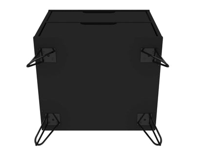 Manhattan Comfort Rockefeller Mid-Century Modern Nightstand with 2-Drawer - Black|Table de nuit Rockefeller de Manhattan Comfort de style moderne du milieu du 20e siècle avec 2 tiroirs - noire