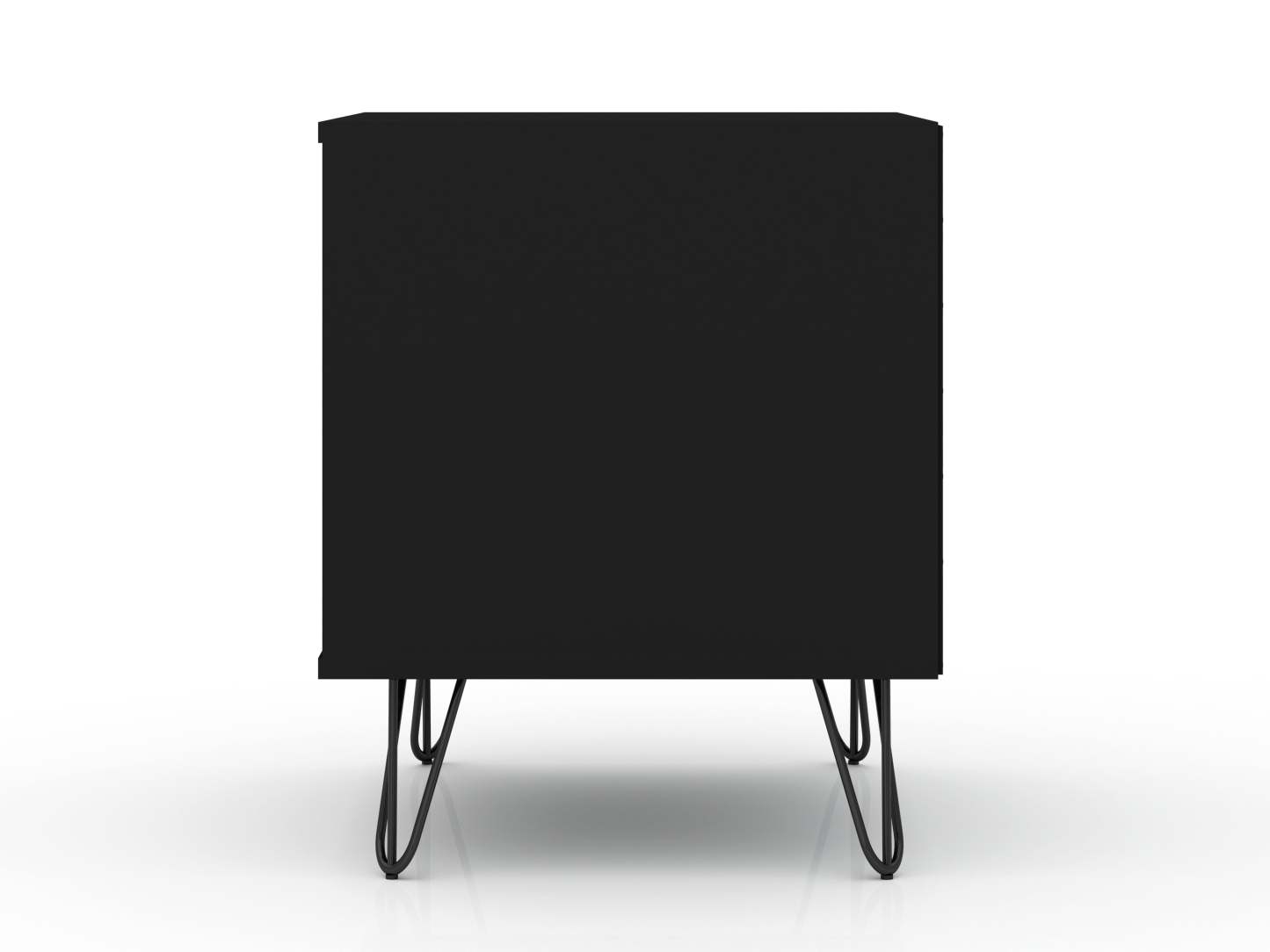 Manhattan Comfort Rockefeller Mid-Century Modern Nightstand with 2-Drawer - Black|Table de nuit Rockefeller de Manhattan Comfort de style moderne du milieu du 20e siècle avec 2 tiroirs - noire