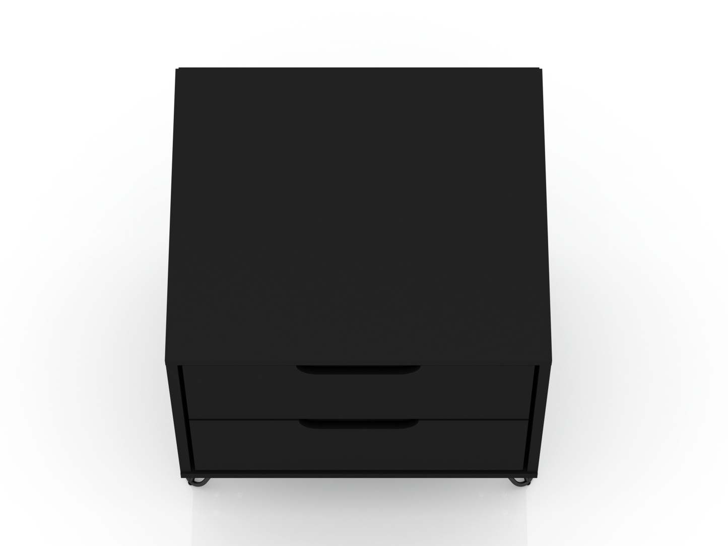 Manhattan Comfort Rockefeller Mid-Century Modern Nightstand with 2-Drawer - Black|Table de nuit Rockefeller de Manhattan Comfort de style moderne du milieu du 20e siècle avec 2 tiroirs - noire