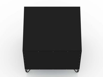 Manhattan Comfort Rockefeller Mid-Century Modern Nightstand with 2-Drawer - Black|Table de nuit Rockefeller de Manhattan Comfort de style moderne du milieu du 20e siècle avec 2 tiroirs - noire