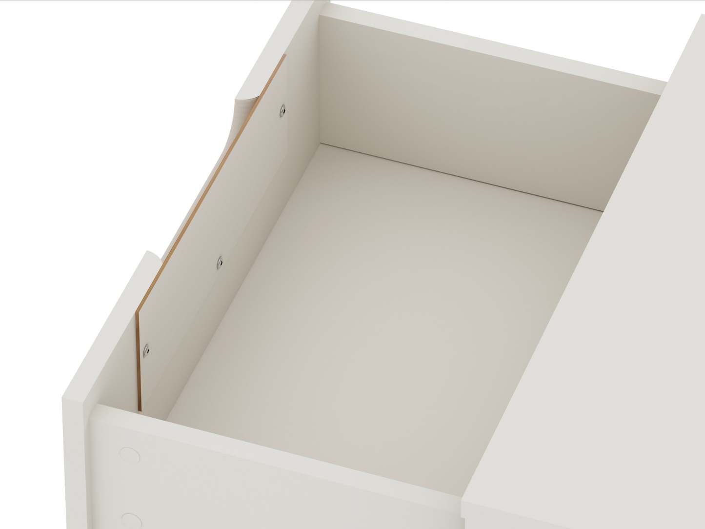 Manhattan Comfort Rockefeller Mid-Century Modern Nightstand with 2 Drawers - Off White &amp; Natural|Table de nuit Rockefeller de Manhattan Comfort de style moderne du milieu du 20e siècle avec 2 tiroirs - blanc cassé et naturel