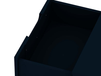 Manhattan Comfort Rockefeller Mid-Century Modern Nightstand with 2-Drawers - Tatiana Midnight Blue|Table de nuit Rockefeller de Manhattan Comfort de style moderne du milieu du 20e siècle avec 2 tiroirs - bleu minuit Tatiana