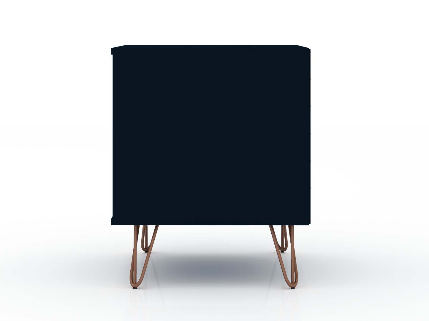 Manhattan Comfort Rockefeller Mid-Century Modern Nightstand with 2-Drawers - Tatiana Midnight Blue|Table de nuit Rockefeller de Manhattan Comfort de style moderne du milieu du 20e siècle avec 2 tiroirs - bleu minuit Tatiana