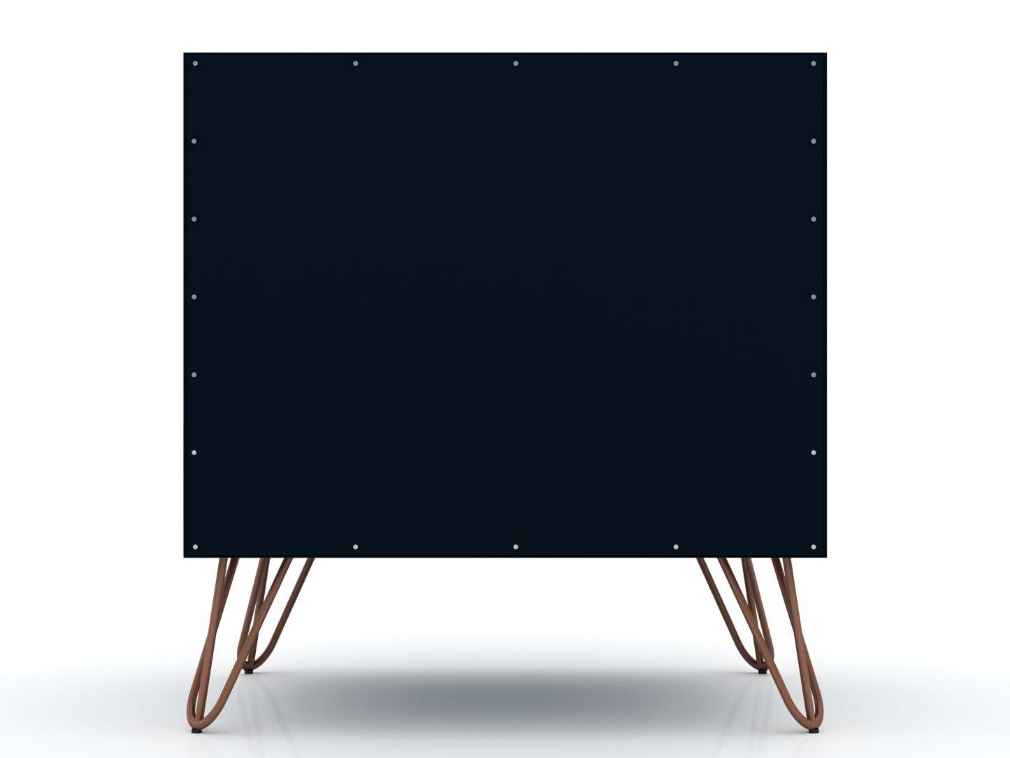 Manhattan Comfort Rockefeller Mid-Century Modern Nightstand with 2-Drawers - Tatiana Midnight Blue|Table de nuit Rockefeller de Manhattan Comfort de style moderne du milieu du 20e siècle avec 2 tiroirs - bleu minuit Tatiana