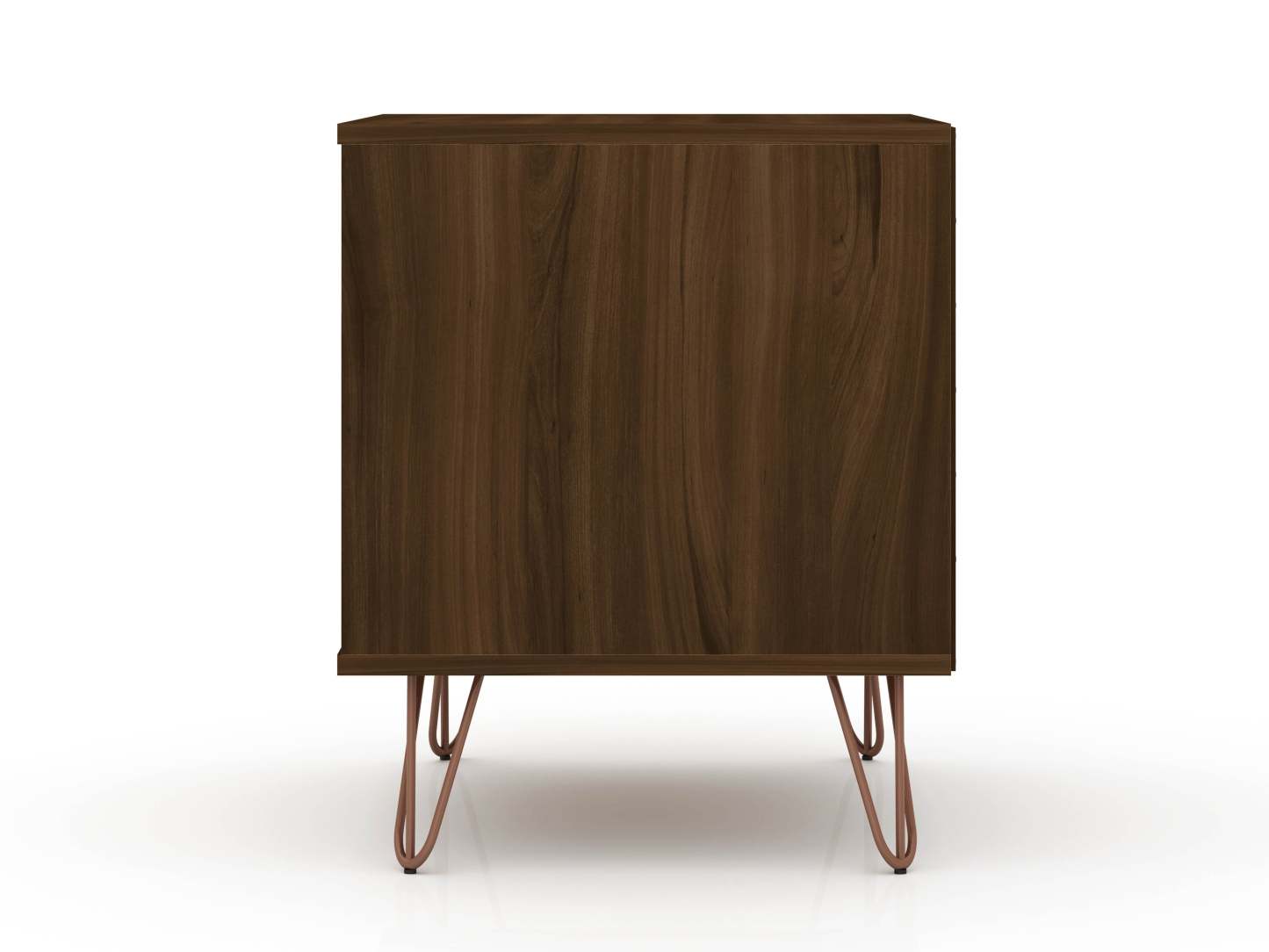 Manhattan Comfort Rockefeller Mid-Century Modern Nightstand with 2 Drawers - Brown|Table de nuit Rockefeller de Manhattan Comfort de style moderne du milieu du 20e siècle avec 2 tiroirs - brune