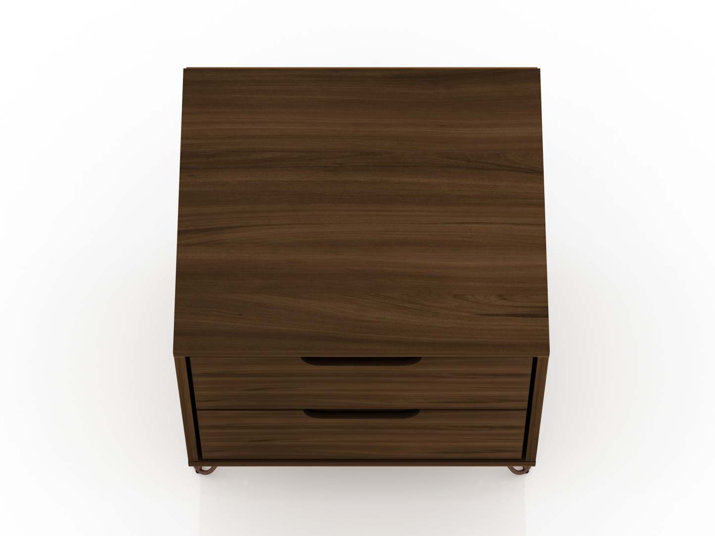 Manhattan Comfort Rockefeller Mid-Century Modern Nightstand with 2 Drawers - Brown|Table de nuit Rockefeller de Manhattan Comfort de style moderne du milieu du 20e siècle avec 2 tiroirs - brune