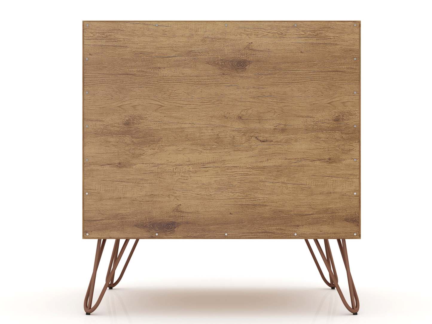 Manhattan Comfort Rockefeller Mid-Century Modern Nightstand with 2-Drawers - Natural &amp; Rose Pink|Table de nuit Rockefeller de Manhattan Comfort de style moderne du milieu du 20e siècle avec 2 tiroirs - naturelle et rose