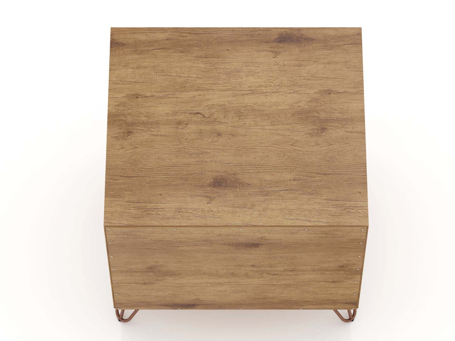 Manhattan Comfort Rockefeller Mid-Century Modern Nightstand with 2-Drawers - Natural &amp; Rose Pink|Table de nuit Rockefeller de Manhattan Comfort de style moderne du milieu du 20e siècle avec 2 tiroirs - naturelle et rose