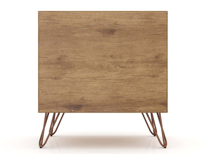 Manhattan Comfort Rockefeller Mid-Century Modern Nightstand with 2 Drawers - Texturé Gris|Table de nuit Rockefeller de Manhattan Comfort de style moderne du milieu du 20e siècle avec 2 tiroirs - gris texturé