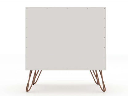 Manhattan Comfort Rockefeller Mid-Century Modern Nightstand with 2-Drawer|Table de nuit Rockefeller de Manhattan Comfort de style moderne du milieu du 20e siècle avec 2 tiroirs