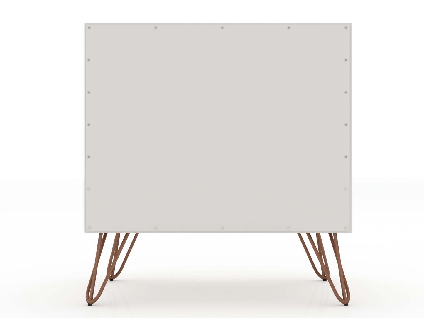 Manhattan Comfort Rockefeller Mid-Century Modern Nightstand with 2 Drawers - Off White &amp; Natural|Table de nuit Rockefeller de Manhattan Comfort de style moderne du milieu du 20e siècle avec 2 tiroirs - blanc cassé et naturel