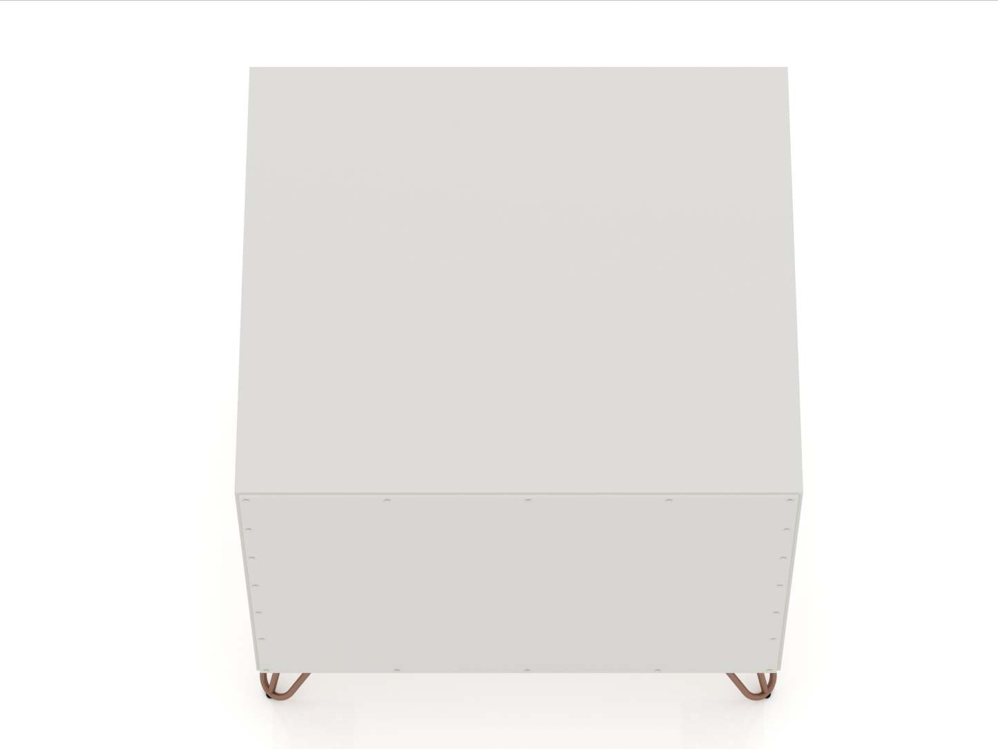 Manhattan Comfort Rockefeller Mid-Century Modern Nightstand with 2 Drawers - Off White &amp; Natural|Table de nuit Rockefeller de Manhattan Comfort de style moderne du milieu du 20e siècle avec 2 tiroirs - blanc cassé et naturel