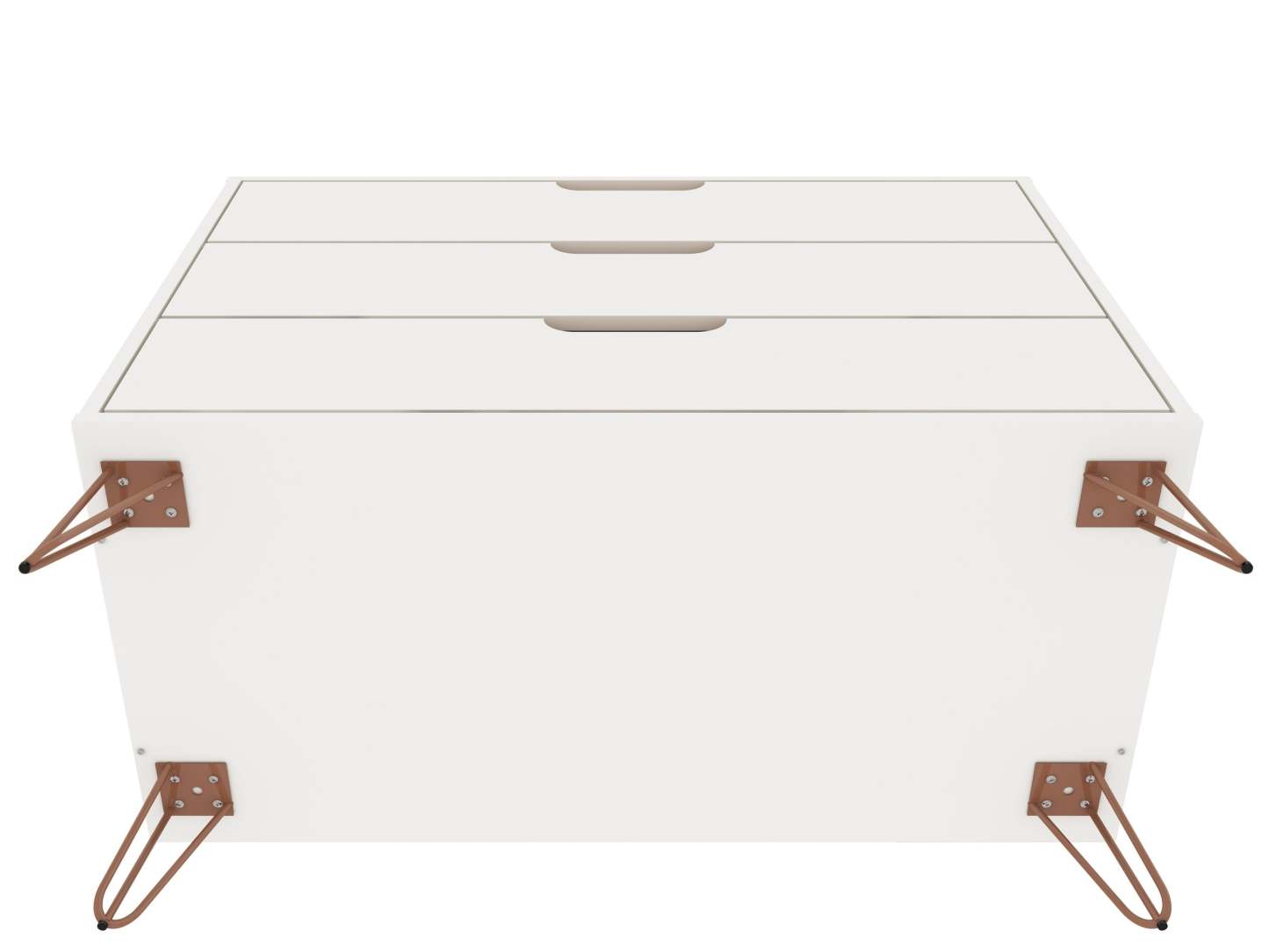 Manhattan Comfort Rockefeller Mid-Century Modern Dresser with 3-Drawers - Blanc|Commode Rockefeller de Manhattan Comfort de style moderne du milieu du 20e siècle avec 3 tiroirs - blanche