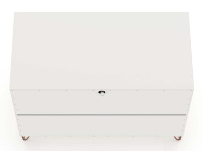 Manhattan Comfort Rockefeller Mid-Century Modern Dresser with 3-Drawers - Blanc|Commode Rockefeller de Manhattan Comfort de style moderne du milieu du 20e siècle avec 3 tiroirs - blanche