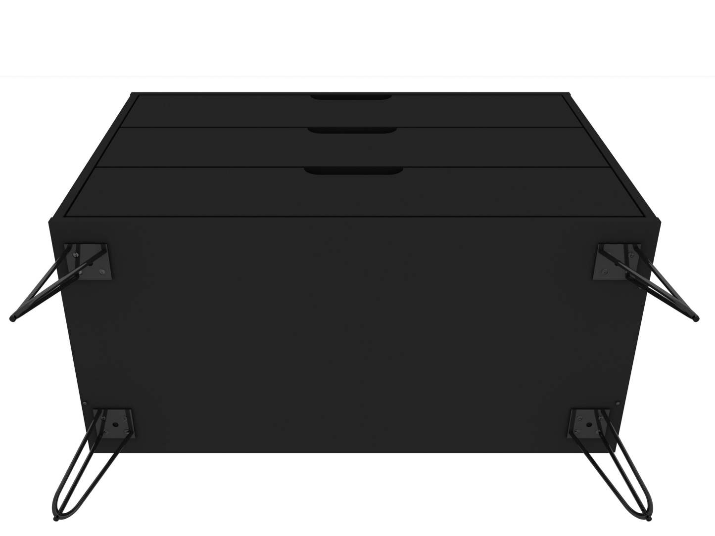 Manhattan Comfort Rockefeller Mid-Century Modern Dresser with 3-Drawers - Black|Commode Rockefeller de Manhattan Comfort de style moderne du milieu du 20e siècle avec 3 tiroirs - noire