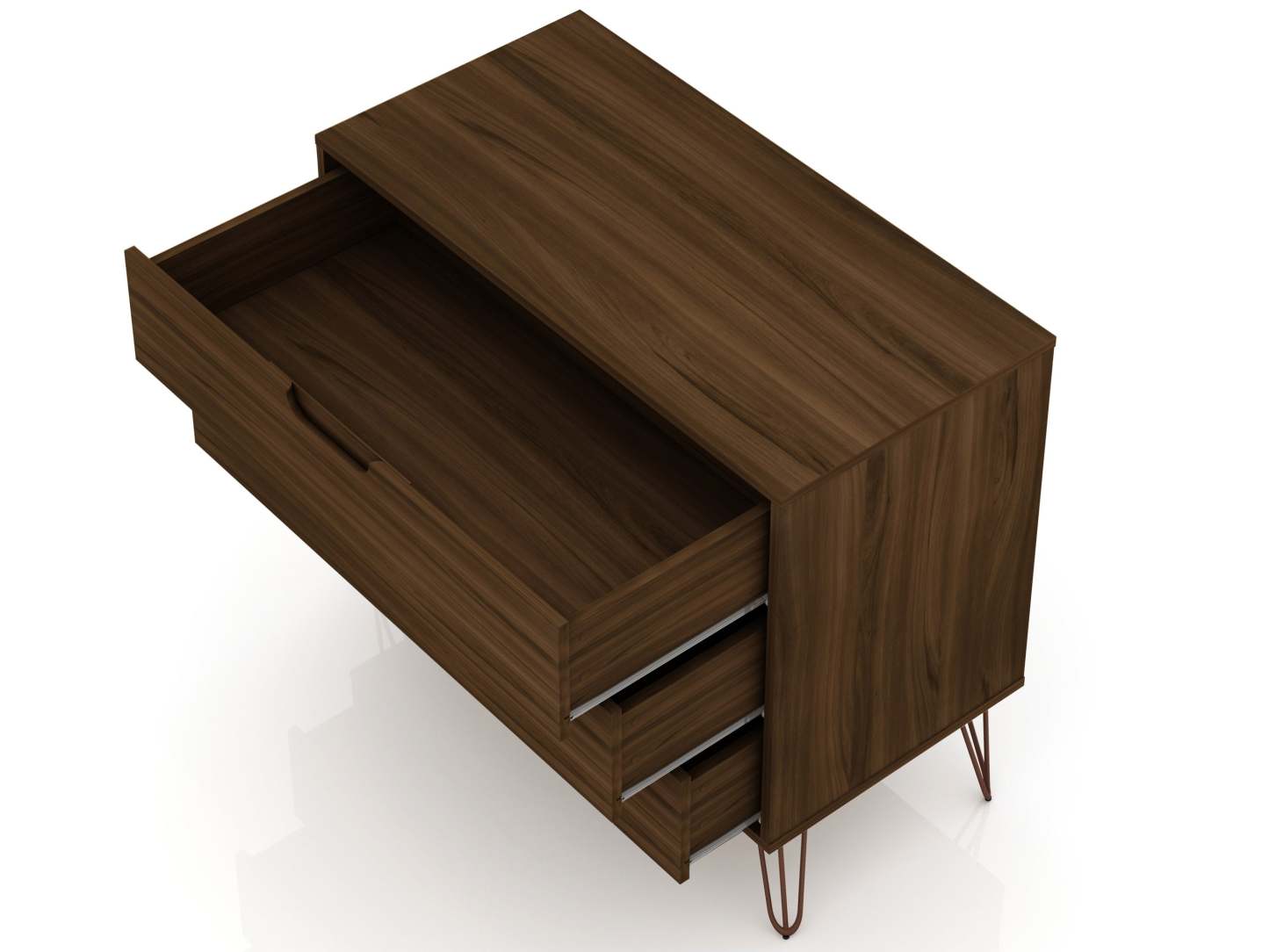 Manhattan Comfort Rockefeller Mid-Century Modern Dresser with 3-Drawers - Brown|Commode Rockefeller de Manhattan Comfort de style moderne du milieu du 20e siècle avec 3 tiroirs - brune