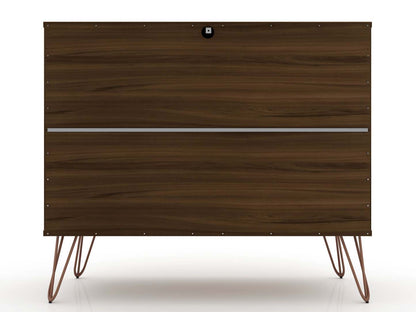 Manhattan Comfort Rockefeller Mid-Century Modern Dresser with 3-Drawers - Brown|Commode Rockefeller de Manhattan Comfort de style moderne du milieu du 20e siècle avec 3 tiroirs - brune