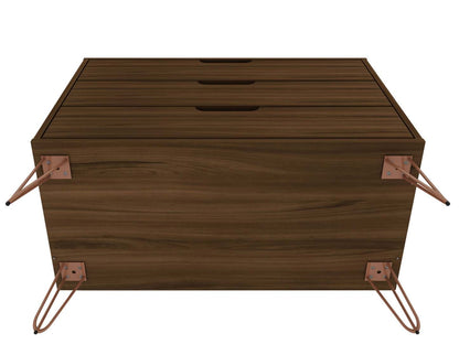 Manhattan Comfort Rockefeller Mid-Century Modern Dresser with 3-Drawers - Brown|Commode Rockefeller de Manhattan Comfort de style moderne du milieu du 20e siècle avec 3 tiroirs - brune