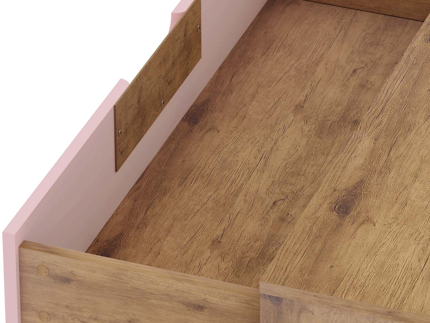 Manhattan Comfort Rockefeller Mid-Century Modern Dresser with 3-Drawers - Natural &amp; Rose Pink|Commode Rockefeller de Manhattan Comfort de style moderne du milieu du 20e siècle avec 3 tiroirs - naturelle et rose