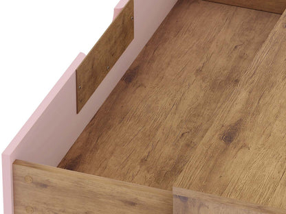 Manhattan Comfort Rockefeller Mid-Century Modern Dresser with 3-Drawers - Natural &amp; Rose Pink|Commode Rockefeller de Manhattan Comfort de style moderne du milieu du 20e siècle avec 3 tiroirs - naturelle et rose