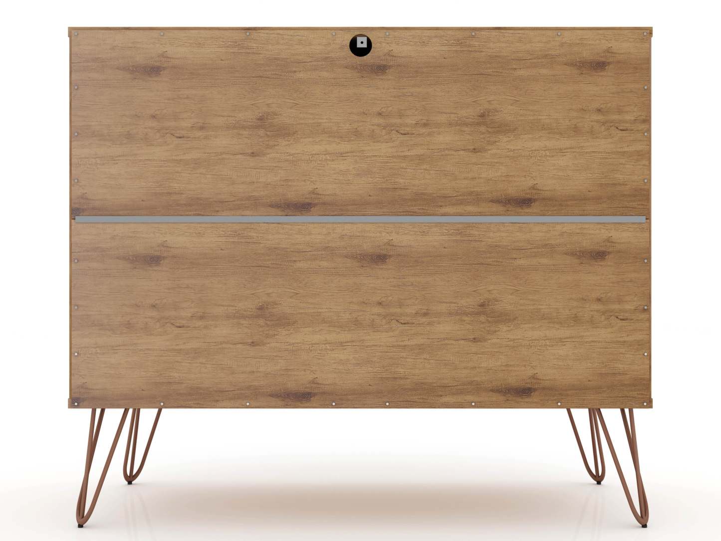 Manhattan Comfort Rockefeller Mid-Century Modern Dresser with 3-Drawers - Natural &amp; Texturé Grey|Commode Rockefeller de Manhattan Comfort de style moderne du milieu du 20e siècle avec 3 tiroirs - naturel et gris texturé