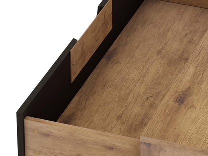 Manhattan Comfort Rockefeller Mid-Century Modern Dresser with 3-Drawers - Natural &amp; Texturé Grey|Commode Rockefeller de Manhattan Comfort de style moderne du milieu du 20e siècle avec 3 tiroirs - naturel et gris texturé