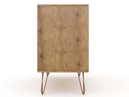 Manhattan Comfort Rockefeller Mid-Century Modern Dresser with 3-Drawers - Natural &amp; Texturé Grey|Commode Rockefeller de Manhattan Comfort de style moderne du milieu du 20e siècle avec 3 tiroirs - naturel et gris texturé