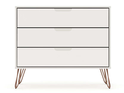 Manhattan Comfort Rockefeller Mid-Century Modern Dresser with 3-Drawers|Commode Rockefeller de Manhattan Comfort de style moderne du milieu du 20e siècle avec 3 tiroirs
