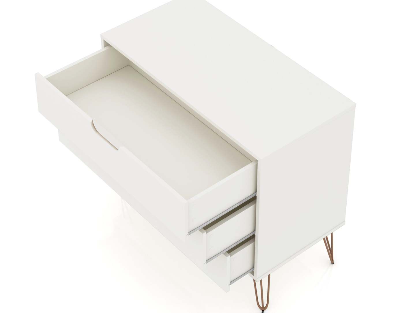 Manhattan Comfort Rockefeller Mid-Century Modern Dresser with 3-Drawers|Commode Rockefeller de Manhattan Comfort de style moderne du milieu du 20e siècle avec 3 tiroirs