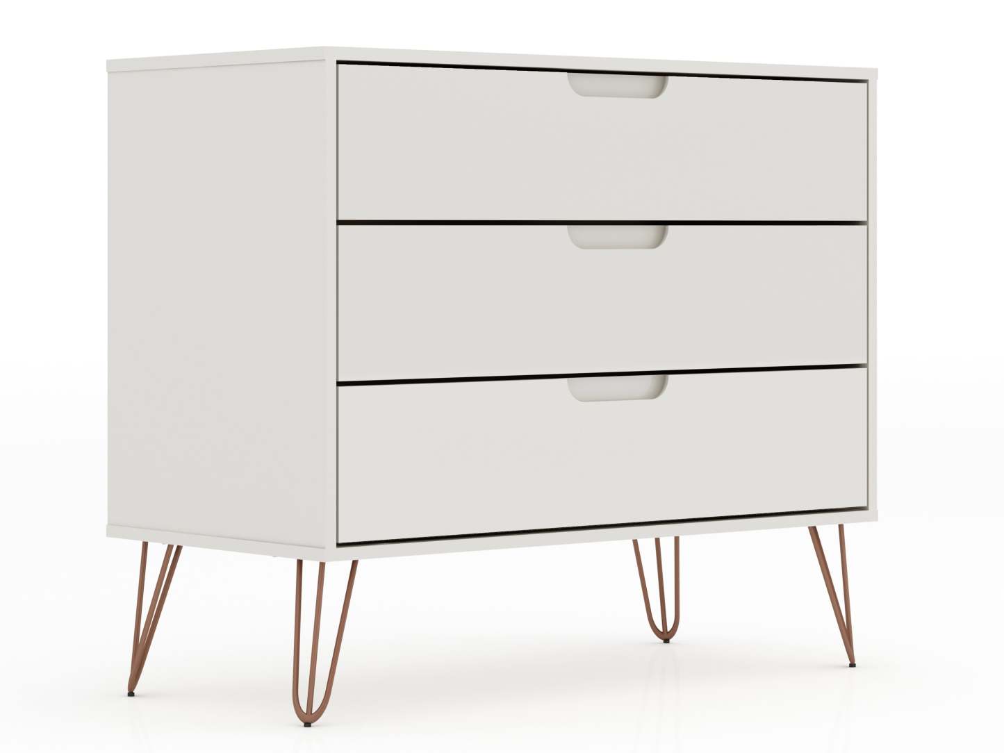 Manhattan Comfort Rockefeller Mid-Century Modern Dresser with 3-Drawers|Commode Rockefeller de Manhattan Comfort de style moderne du milieu du 20e siècle avec 3 tiroirs