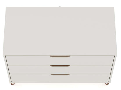 Manhattan Comfort Rockefeller Mid-Century Modern Dresser with 3-Drawers|Commode Rockefeller de Manhattan Comfort de style moderne du milieu du 20e siècle avec 3 tiroirs