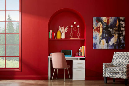 Bureau réversible Oscar 47 à 3 tiroirs - Blanc|Bureau réversible Oscar de 47 po à 3 tiroirs - blanc