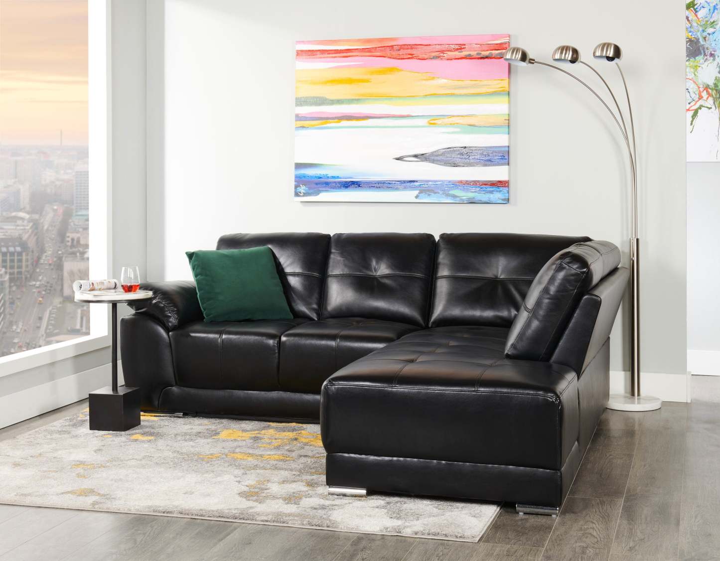 Lampadaire Arc 3 Lumières 72 Acier Brossé|Lampe à pied arquée de 72 po acier brossé à 3 ampoules