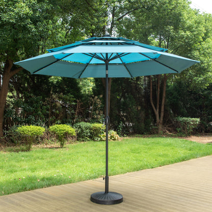 Parasol de terrasse MAISON ARTS de 3 m (10 pi) à 3 niveaux, à inclinaison automatique, double ventilation et éclairage LED
