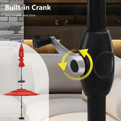 Parasol de terrasse MAISON ARTS de 3 m (10 pi) à 3 niveaux, à inclinaison automatique, double ventilation et éclairage LED