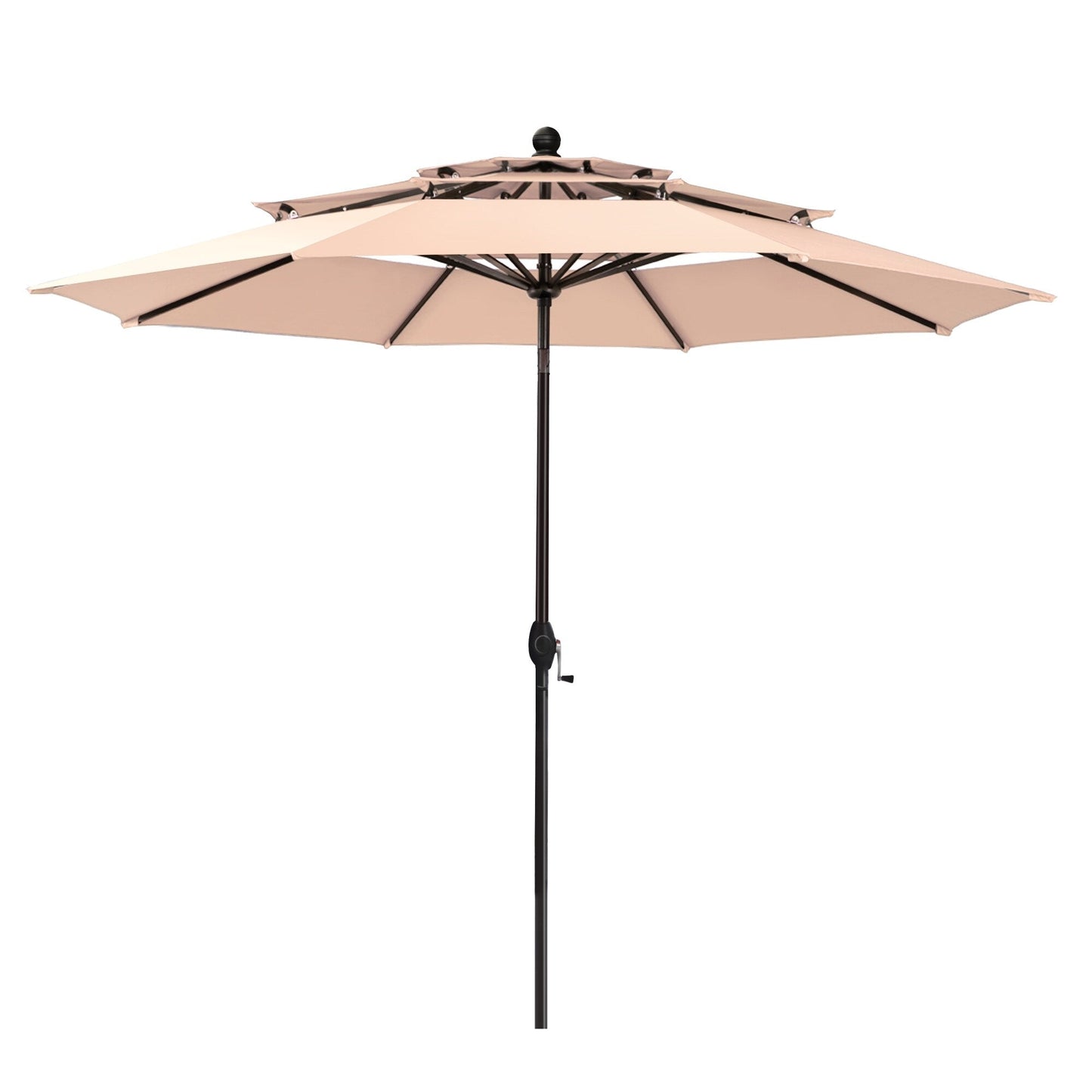 Parasol de terrasse MAISON ARTS de 3 m (10 pi) à 3 niveaux, à inclinaison automatique, double ventilation et éclairage LED