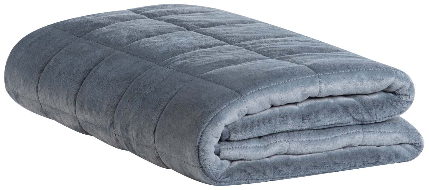 Jeté lesté en sherpa - gris | Weighted Sherpa Throw - Grey | 10LBGRTB