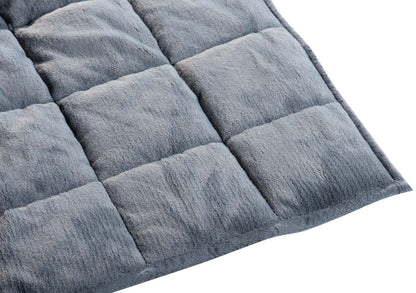 Jeté lesté en sherpa - gris | Weighted Sherpa Throw - Grey | 10LBGRTB