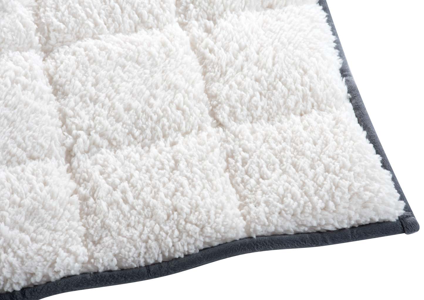 Jeté lesté en sherpa - gris | Weighted Sherpa Throw - Grey | 10LBGRTB