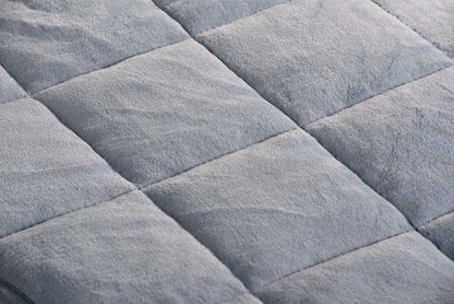 Jeté lesté en sherpa - gris | Weighted Sherpa Throw - Grey | 10LBGRTB