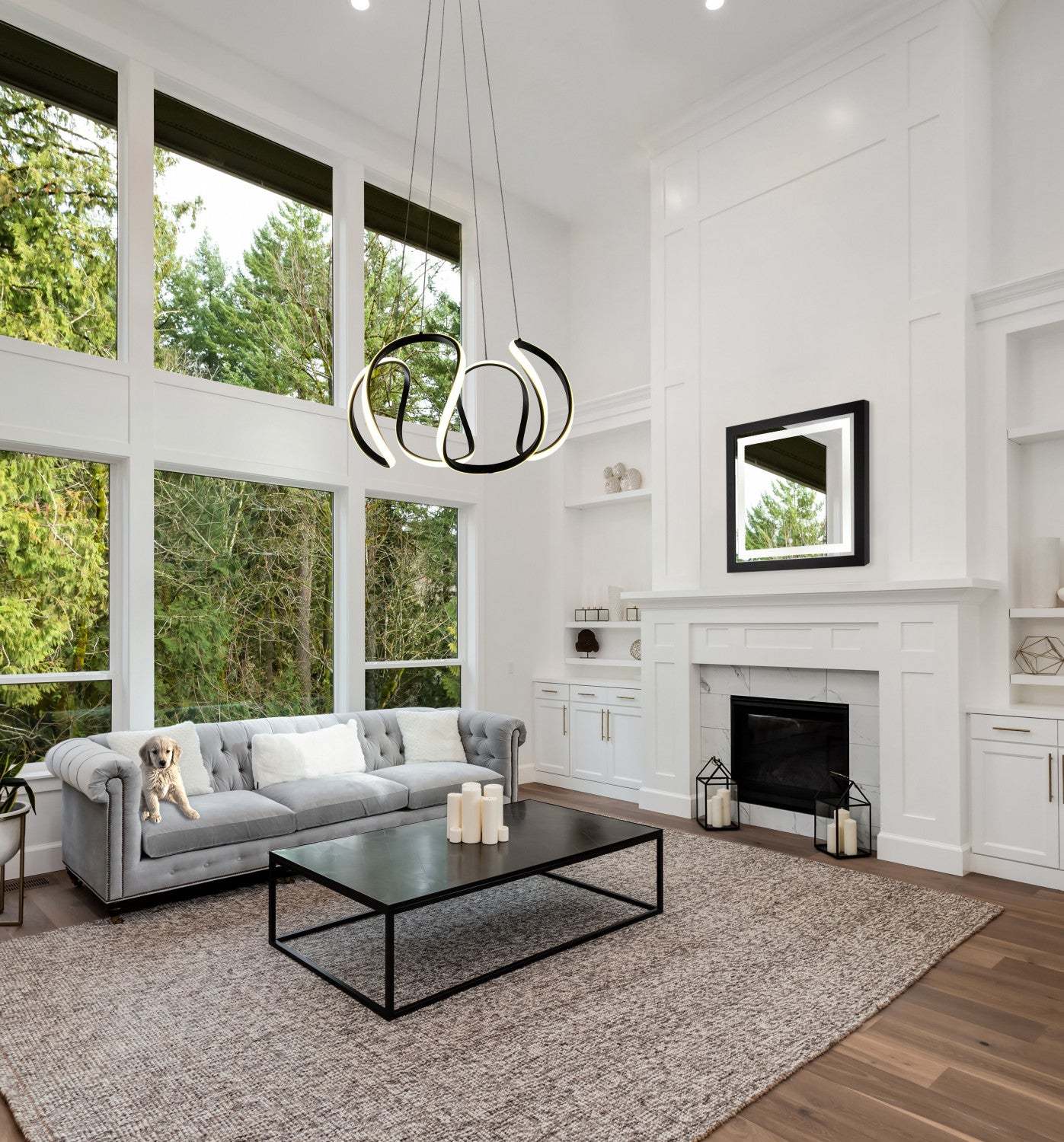 Mira 40 W LED Suspension Noir | Luminaire suspendu Mira noir à DEL de 40 W | D06HKNS0